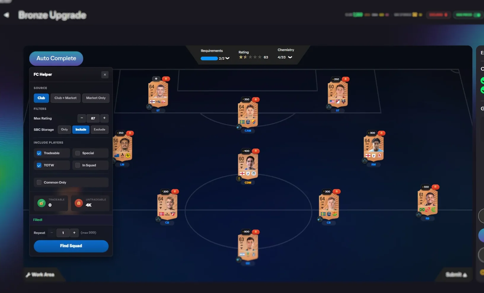 Solved SBC squad